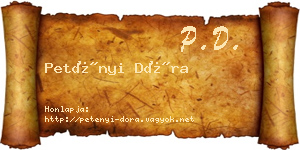 Petényi Dóra névjegykártya
