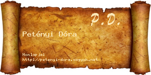 Petényi Dóra névjegykártya